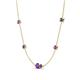 4 - Linea 0.40 ctw Amethyst (4 mm) and Iolite Women Station Necklace 