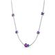 4 - Linea 0.40 ctw Amethyst (4 mm) and Iolite Women Station Necklace 