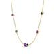 4 - Linea 0.46 ctw Amethyst (4 mm) and London Blue Topaz Women Station Necklace 