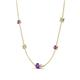 4 - Linea 0.43 ctw Amethyst (4 mm) and Moissanite Women Station Necklace 