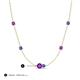 3 - Linea 0.46 ctw Amethyst (4 mm) and Tanzanite Women Station Necklace 