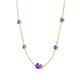 4 - Linea 0.46 ctw Amethyst (4 mm) and Tanzanite Women Station Necklace 