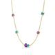 4 - Linea 0.40 ctw Amethyst (4 mm) and Turquoise Women Station Necklace 