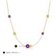 3 - Linea 0.46 ctw Amethyst (4 mm) and Yellow Diamond Women Station Necklace 