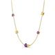 4 - Linea 0.49 ctw Amethyst (4 mm) and Yellow Sapphire Women Station Necklace 