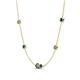 4 - Linea 0.67 ctw Created Alexandrite (4 mm) and Blue Diamond Women Station Necklace 