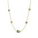 4 - Linea 0.69 ctw Created Alexandrite (4 mm) and Peridot Women Station Necklace 