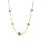 4 - Linea 0.67 ctw Created Alexandrite (4 mm) and Yellow Diamond Women Station Necklace 