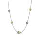 4 - Linea 0.67 ctw Created Alexandrite (4 mm) and Yellow Diamond Women Station Necklace 