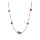 4 - Linea 0.61 ctw Created Alexandrite (4 mm) and Amethyst Women Station Necklace 