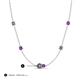 3 - Linea 0.61 ctw Created Alexandrite (4 mm) and Amethyst Women Station Necklace 