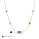 3 - Linea 0.61 ctw Created Alexandrite (4 mm) and Aquamarine Women Station Necklace 