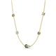 4 - Linea 0.61 ctw Created Alexandrite (4 mm) and Aquamarine Women Station Necklace 