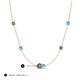 3 - Linea 0.64 ctw Created Alexandrite (4 mm) and Blue Topaz Women Station Necklace 