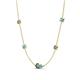 4 - Linea 0.64 ctw Created Alexandrite (4 mm) and Blue Topaz Women Station Necklace 