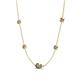 4 - Linea 0.67 ctw Created Alexandrite (4 mm) and Smoky Quartz Women Station Necklace 