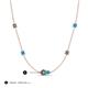 3 - Linea 0.61 ctw Created Alexandrite (4 mm) and Turquoise Women Station Necklace 