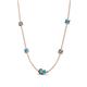 4 - Linea 0.61 ctw Created Alexandrite (4 mm) and Turquoise Women Station Necklace 