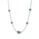 4 - Linea 0.61 ctw Created Alexandrite (4 mm) and Turquoise Women Station Necklace 