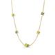 4 - Linea 0.57 ctw Yellow Diamond (4 mm) and Created Alexandrite Women Station Necklace 