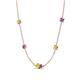 4 - Linea 0.49 ctw Yellow Diamond (4 mm) and Amethyst Women Station Necklace 