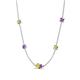 4 - Linea 0.49 ctw Yellow Diamond (4 mm) and Amethyst Women Station Necklace 