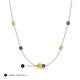 3 - Linea 0.49 ctw Yellow Diamond (4 mm) and Amethyst Women Station Necklace 