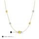 3 - Linea 0.49 ctw Yellow Diamond (4 mm) and Aquamarine Women Station Necklace 