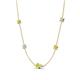 4 - Linea 0.49 ctw Yellow Diamond (4 mm) and Aquamarine Women Station Necklace 