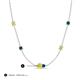 3 - Linea 0.55 ctw Yellow Diamond (4 mm) and Blue Diamond Women Station Necklace 