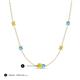 3 - Linea 0.52 ctw Yellow Diamond (4 mm) and Blue Topaz Women Station Necklace 