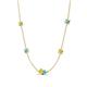 4 - Linea 0.52 ctw Yellow Diamond (4 mm) and Blue Topaz Women Station Necklace 