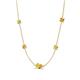 4 - Linea 0.49 ctw Yellow Diamond (4 mm) and Citrine Women Station Necklace 