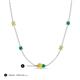 3 - Linea 0.49 ctw Yellow Diamond (4 mm) and Emerald Women Station Necklace 
