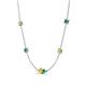 4 - Linea 0.49 ctw Yellow Diamond (4 mm) and Emerald Women Station Necklace 