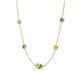 4 - Linea 0.57 ctw Yellow Diamond (4 mm) and Green Garnet Women Station Necklace 