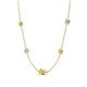 4 - Linea 0.52 ctw Yellow Diamond (4 mm) and Moissanite Women Station Necklace 