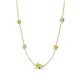 4 - Linea 0.48 ctw Yellow Diamond (4 mm) and Opal Women Station Necklace 