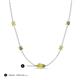 3 - Linea 0.57 ctw Yellow Diamond (4 mm) and Peridot Women Station Necklace 