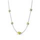 4 - Linea 0.57 ctw Yellow Diamond (4 mm) and Peridot Women Station Necklace 