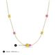 3 - Linea 0.58 ctw Yellow Diamond (4 mm) and Pink Sapphire Women Station Necklace 