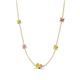 4 - Linea 0.58 ctw Yellow Diamond (4 mm) and Pink Sapphire Women Station Necklace 