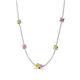 4 - Linea 0.58 ctw Yellow Diamond (4 mm) and Pink Sapphire Women Station Necklace 