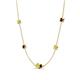 4 - Linea 0.57 ctw Yellow Diamond (4 mm) and Red Garnet Women Station Necklace 