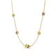 4 - Linea 0.55 ctw Yellow Diamond (4 mm) and Ruby Women Station Necklace 