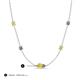 3 - Linea 0.55 ctw Yellow Diamond (4 mm) and Smoky Quartz Women Station Necklace 