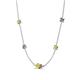 4 - Linea 0.55 ctw Yellow Diamond (4 mm) and Smoky Quartz Women Station Necklace 