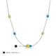 3 - Linea 0.49 ctw Yellow Diamond (4 mm) and Turquoise Women Station Necklace 