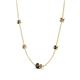 4 - Linea 0.58 ctw Black Diamond (4 mm) and Smoky Quartz Women Station Necklace 