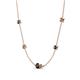 4 - Linea 0.58 ctw Black Diamond (4 mm) and Smoky Quartz Women Station Necklace 